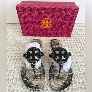 Tory Burch Miller 2 in Mojave Print Black and Cream Size 11
